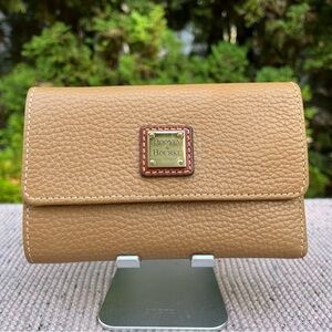 Dooney & Bourke Pebble Grain Flap Wallet In Sand